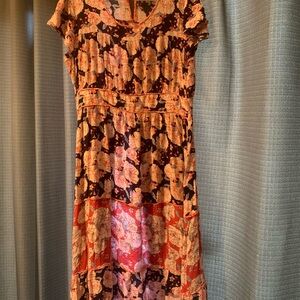 Knox Rose Floral Dress - Pink and Brown